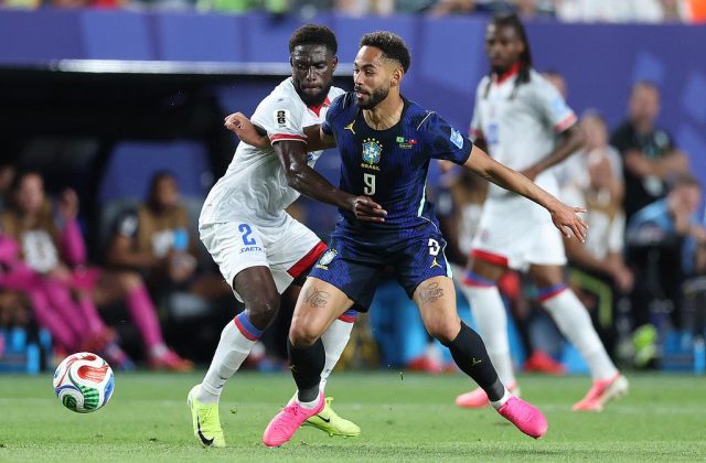 Cầu thủ Brazil ăn mừng bàn thắng trong trận gặp Haiti tại World Cup 2026