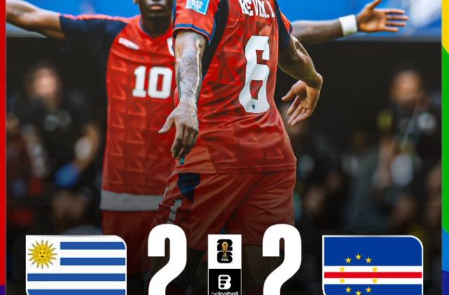 Các cầu thủ Cape Verde ăn mừng sau trận hòa Uruguay tại World Cup 2026