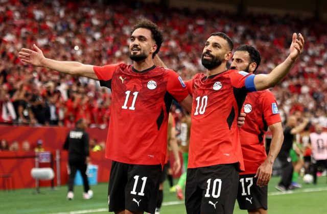 Các cầu thủ Ai Cập ăn mừng sau chiến thắng trước New Zealand tại World Cup 2026