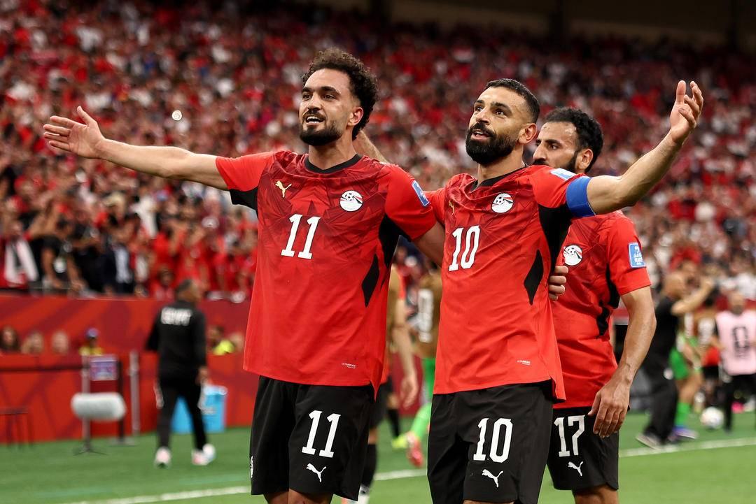 Các cầu thủ Ai Cập ăn mừng sau chiến thắng trước New Zealand tại World Cup 2026
