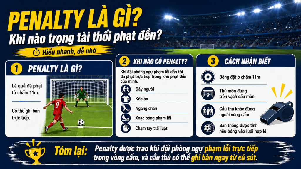 Penalty là gì? Khi nào trọng tài thổi phạt đền?
