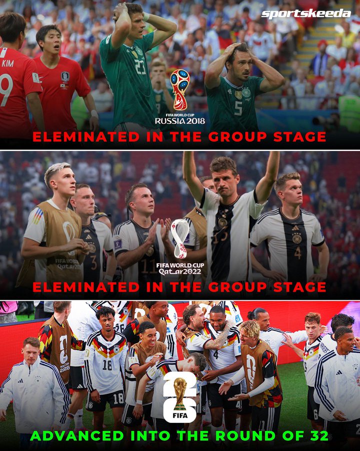 Các cầu thủ Đức ăn mừng tấm vé vào vòng knock-out World Cup 2026