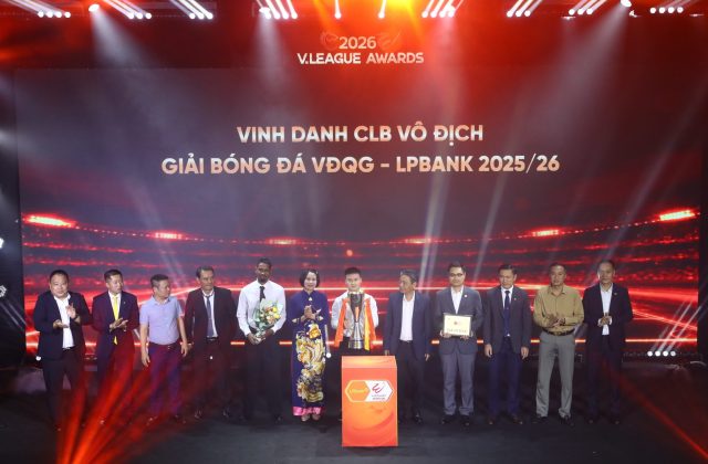 Le trao giai V.League Awards 2026 tai su kien tong ket mua giai