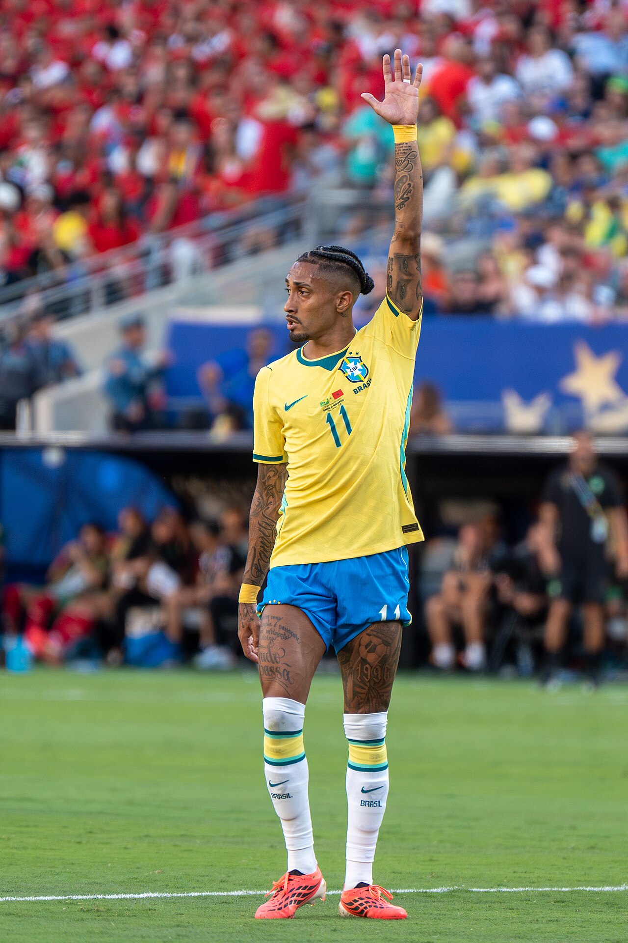 Raphinha trong màu áo đội tuyển Brazil tại World Cup 2026