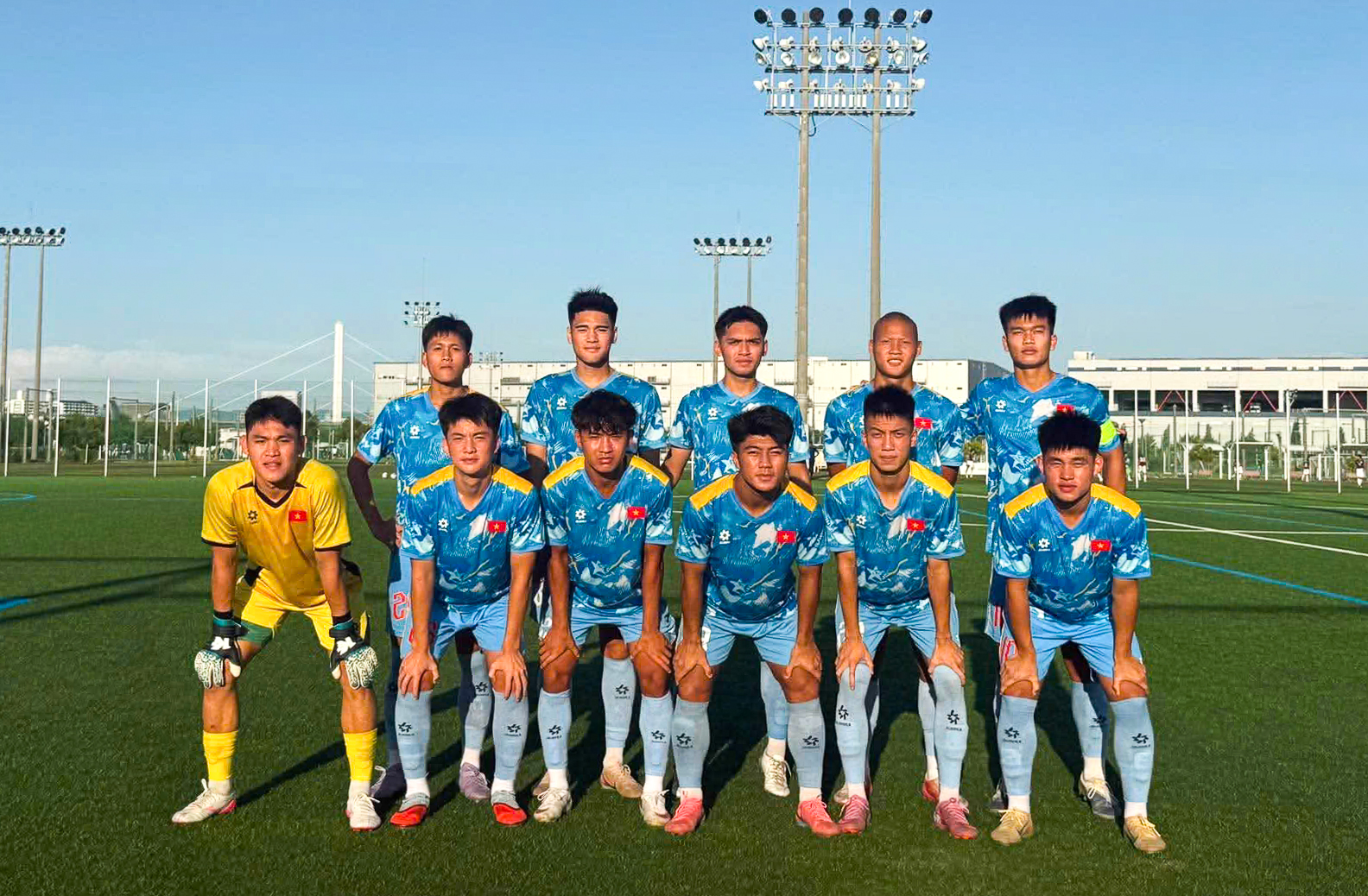 U20 Việt Nam trong trận đấu tập tại Nhật Bản